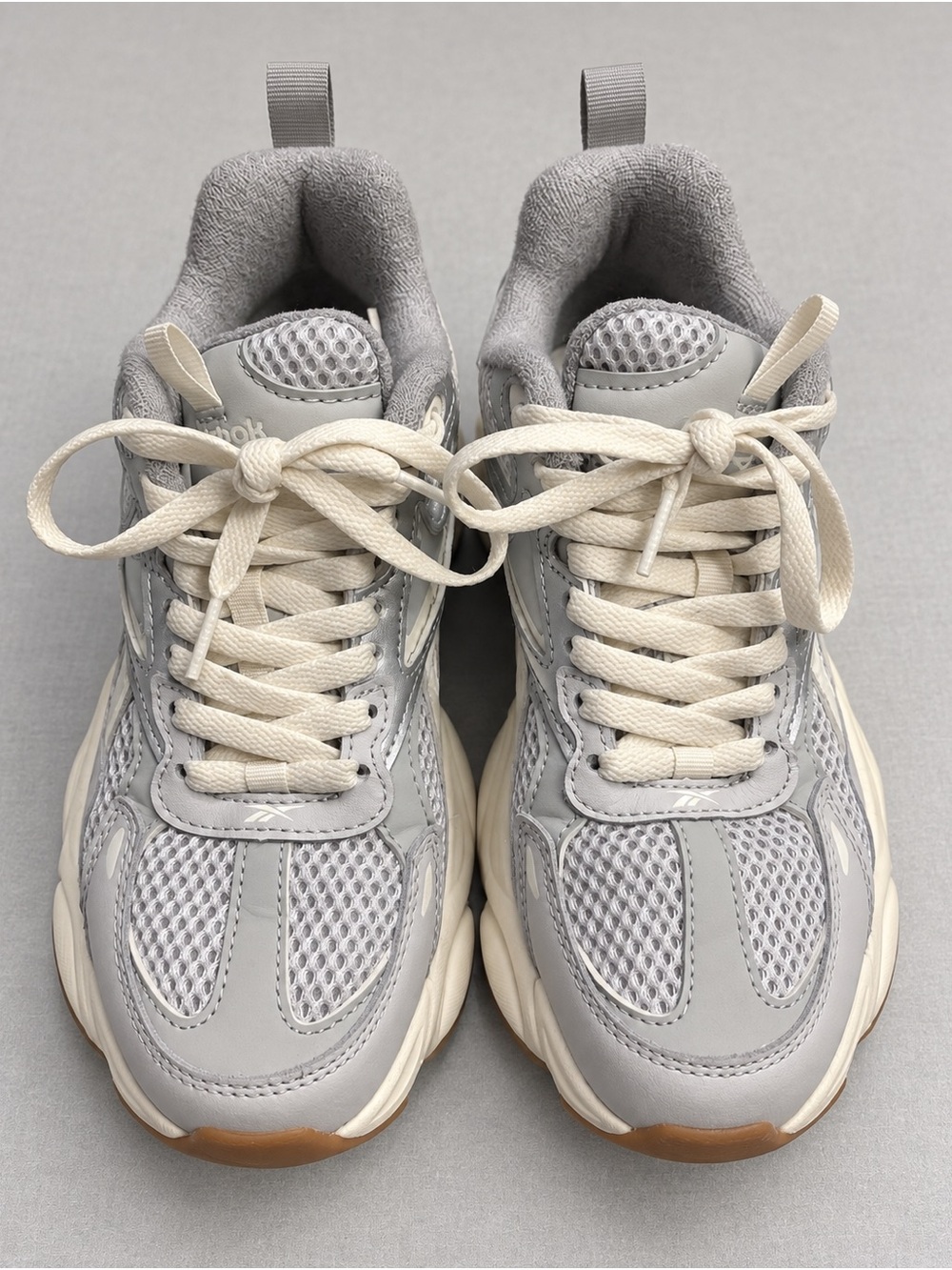 Reebok Silver Gray Chunky Sneakers Womenâs 7.5 | Gum Sole Y2K Retro Trainers